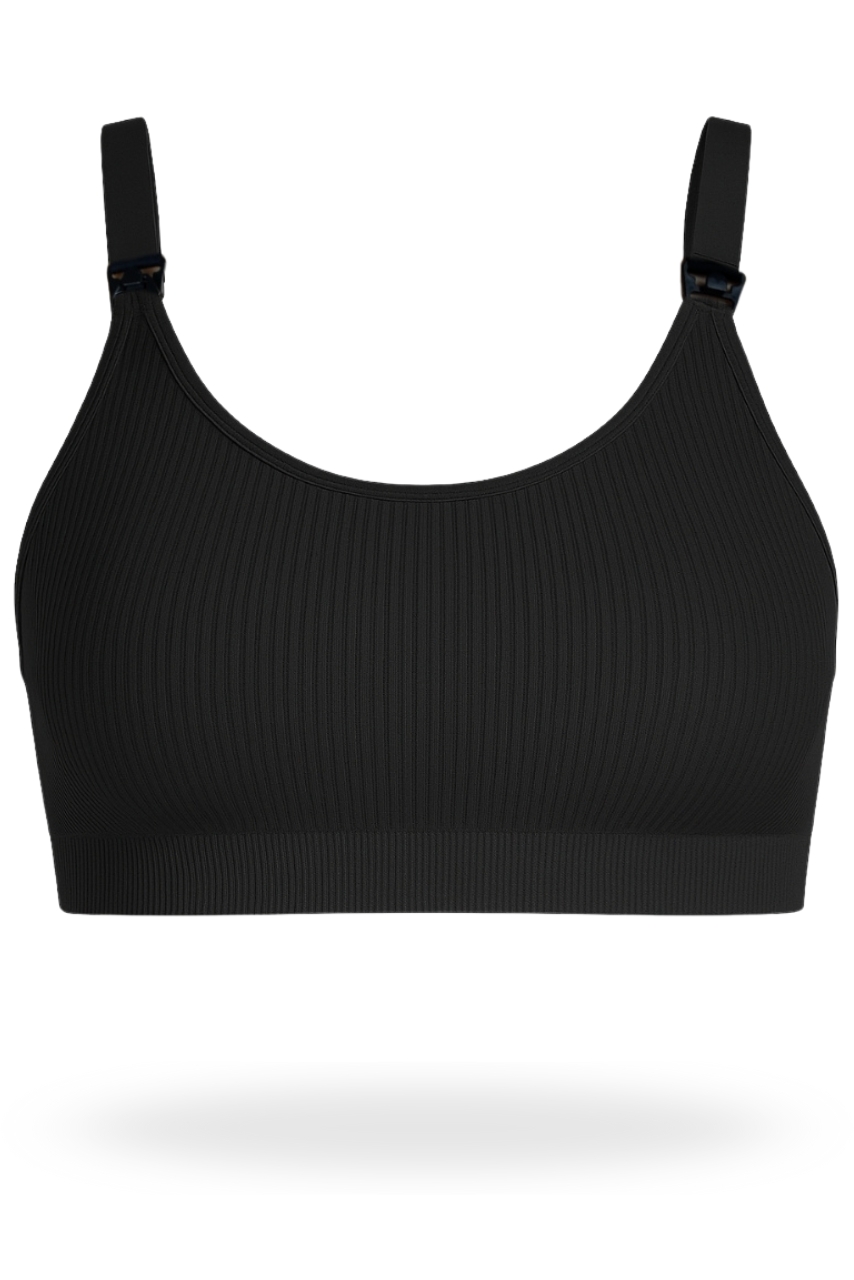 Czarny biustonosz do karmienia bawełniany