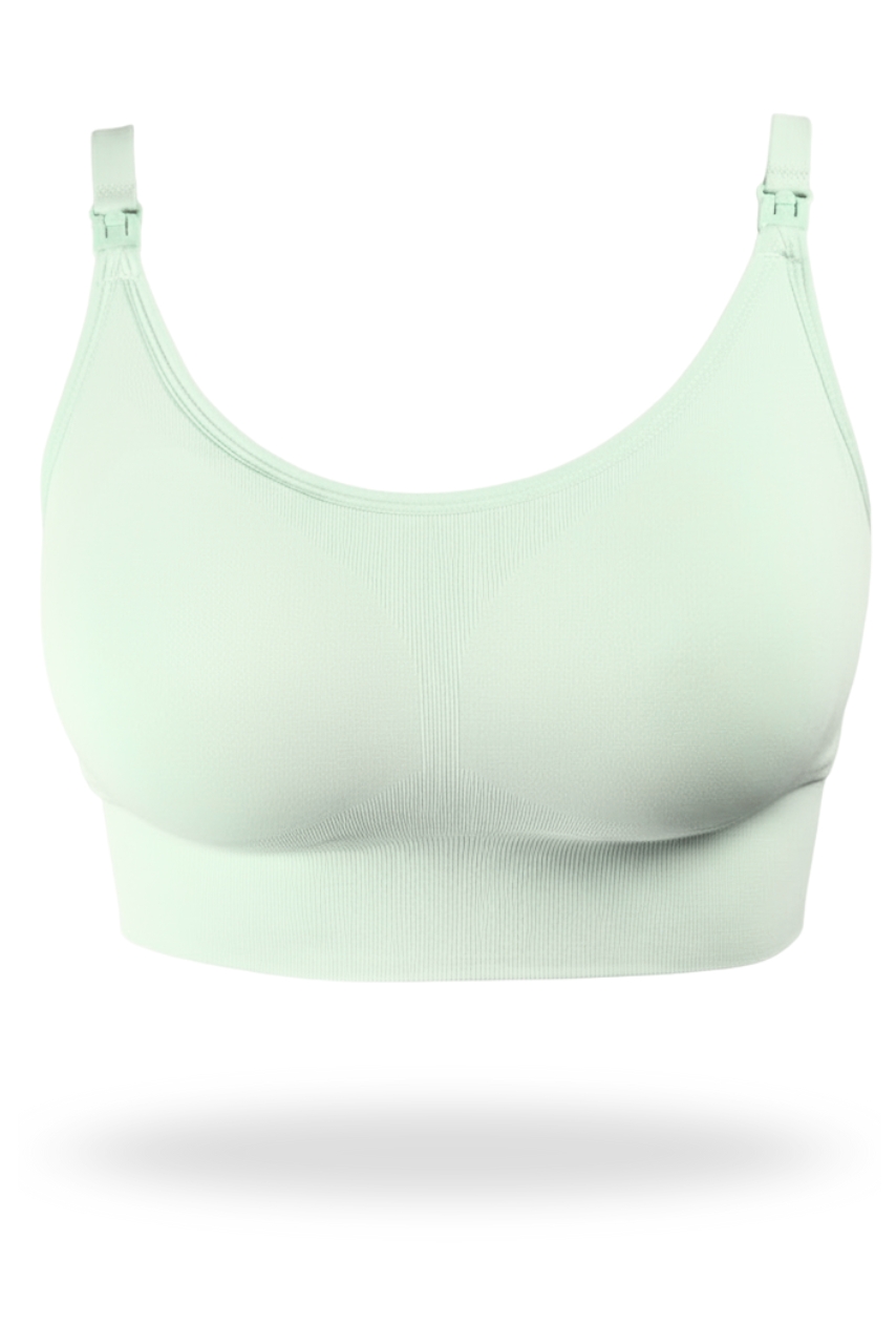 Gładki miętowy stanik sportowy do karmienia