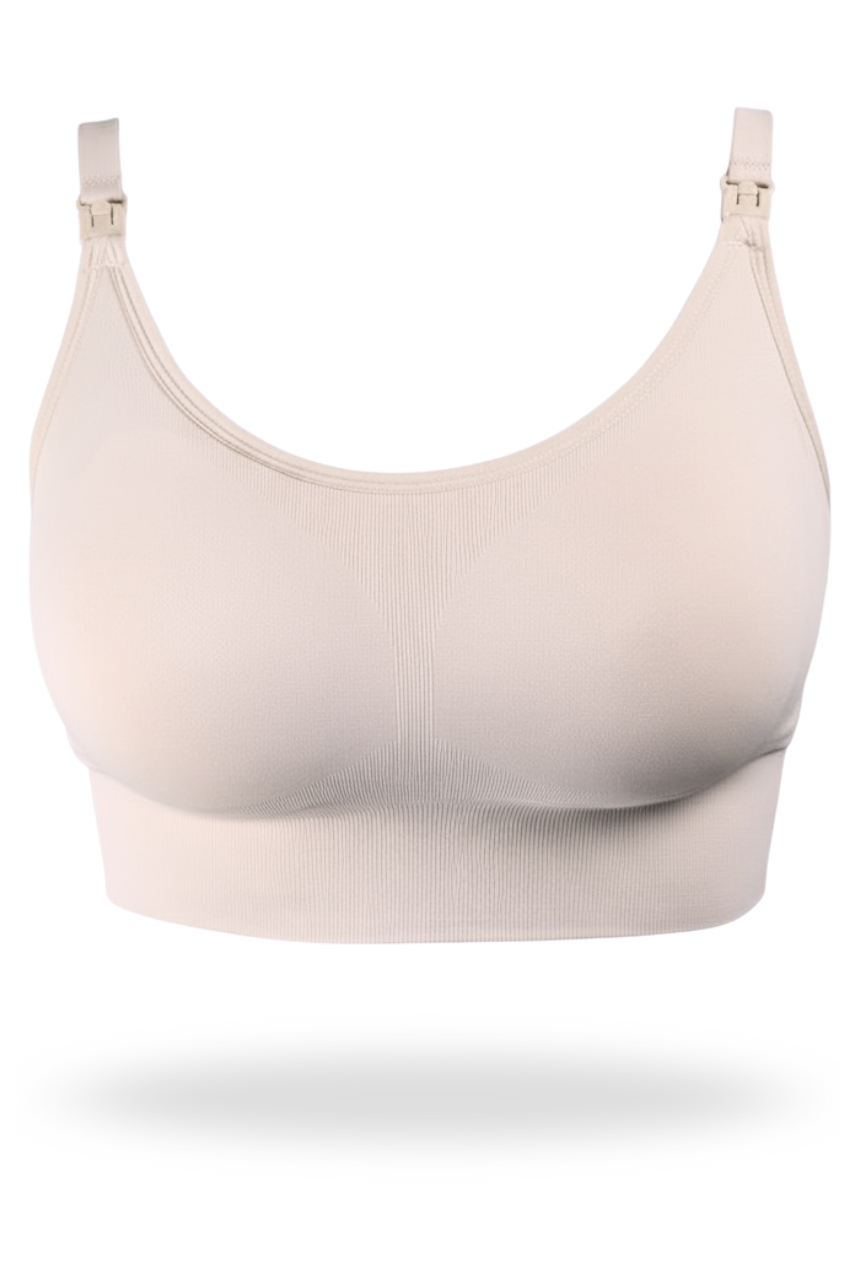 Gładki różowy stanik sportowy do karmienia