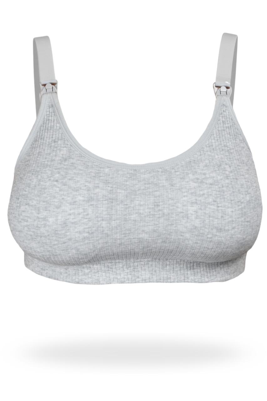 Szary biustonosz do karmienia bawełniany