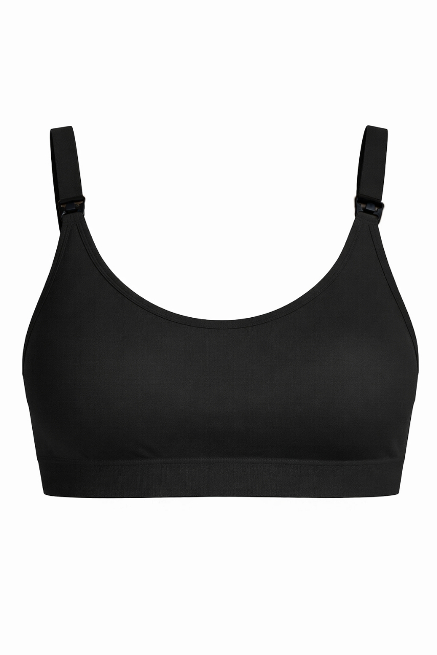 Czarny stanik do karmienia bawełniany bez fiszbin - obrazek 9