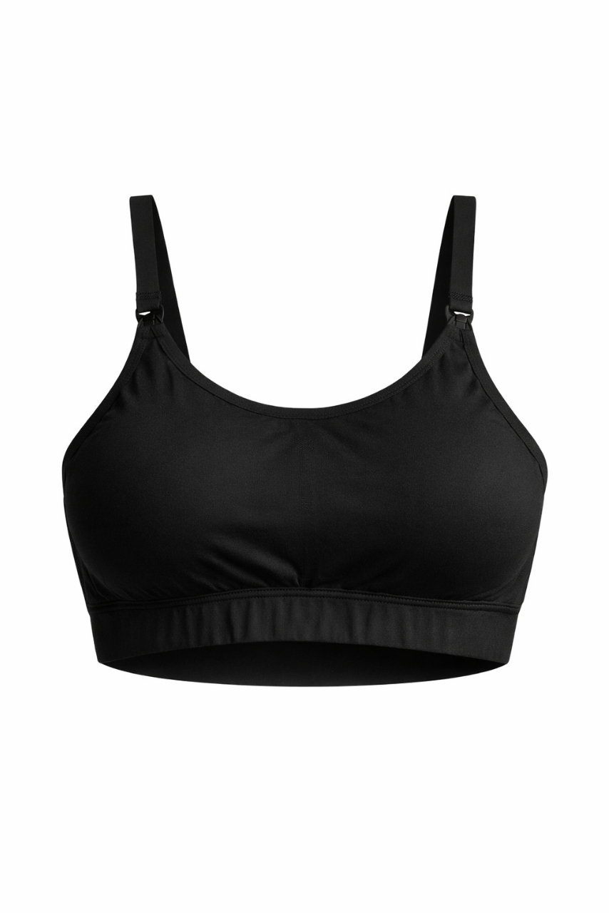 Czarny stanik do karmienia bawełniany bez fiszbin - obrazek 8